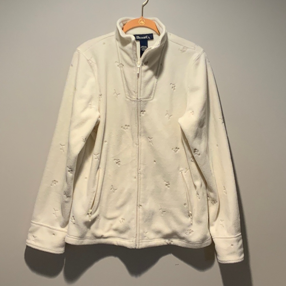 Medium Denim&Co Women's Cream Snow Jacket - Medium